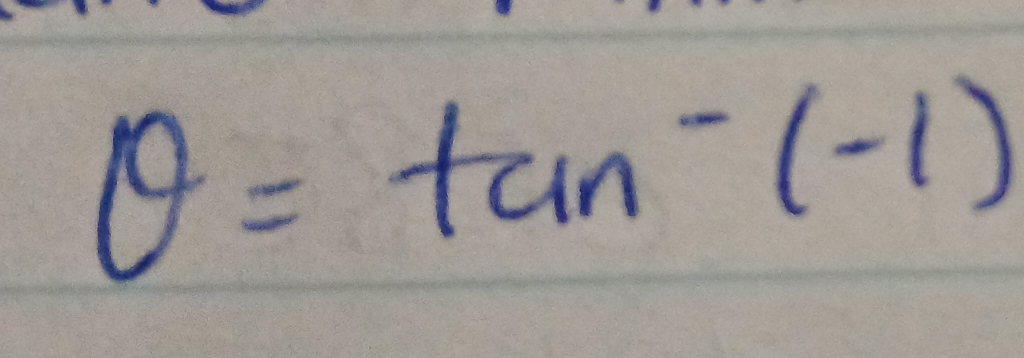 θ =tan^-(-1)