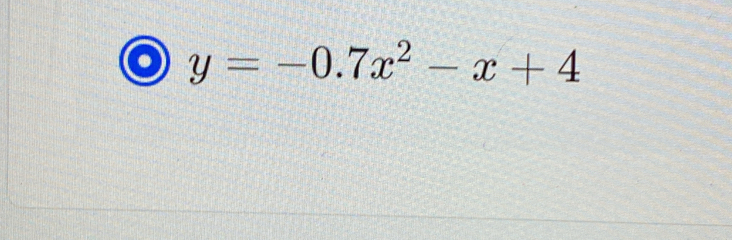 y=-0.7x^2-x+4