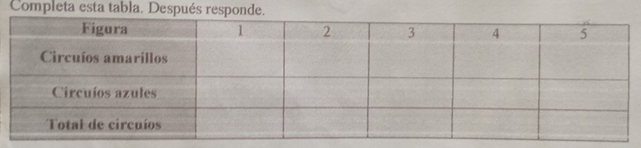 Completa esta tabla. Después responde.