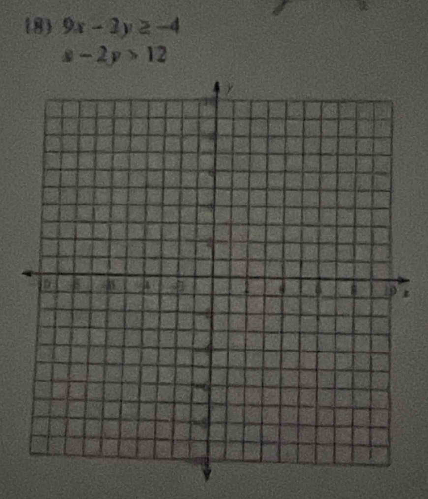 8 9x-2y≥ -4
x-2y>12