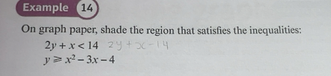 Solved: Example (14 On graph paper, shade the region that satisfies the ...
