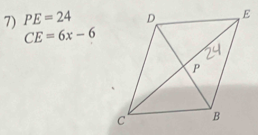 PE=24
CE=6x-6