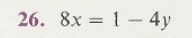 8x=1-4y