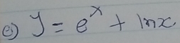 y=e^x+ln x