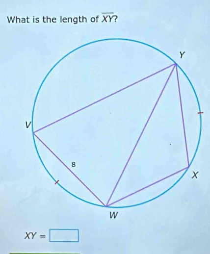 What is the length of overline XY
XY=□