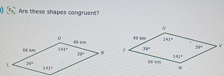 Are these shapes congruent?