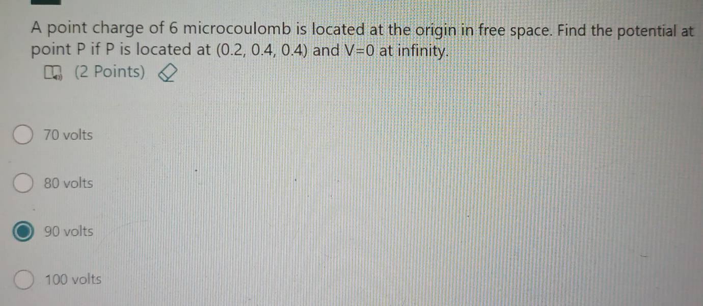 Solved: A point charge of 6 microcoulomb is located at the origin in ...