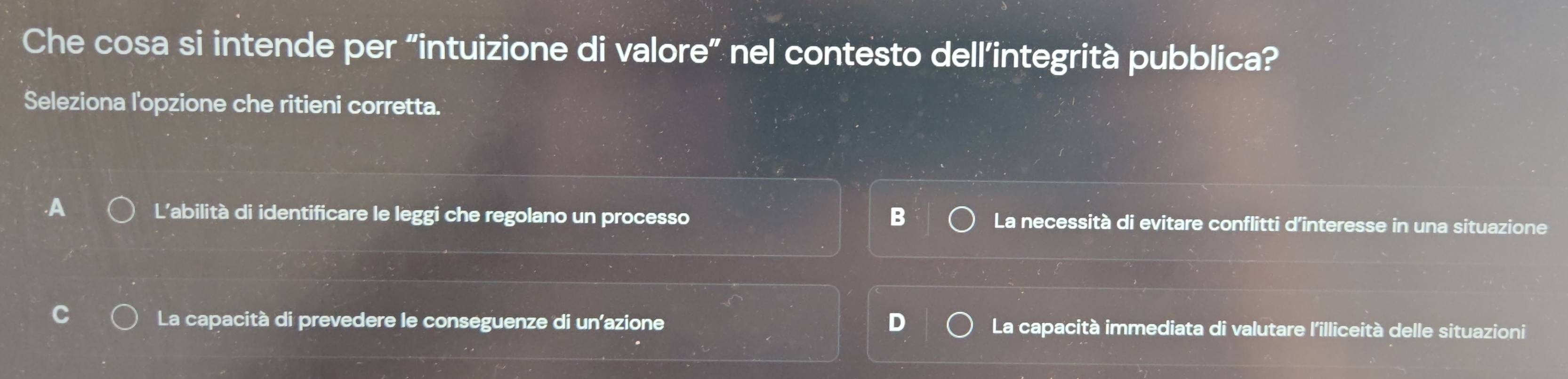 Risolto:Che cosa si intende per “intuizione di valore” nel contesto ...
