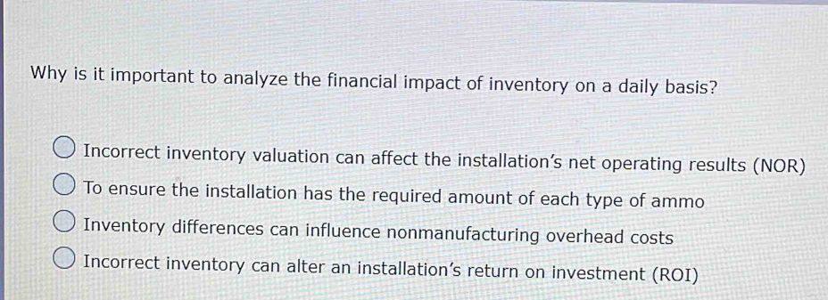 Why is it important to analyze the financial impact of inventory on a ...