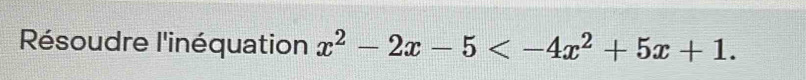 Résoudre l'inéquation x^2-2x-5 .