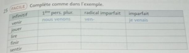 Complète comme dans l'exemple.