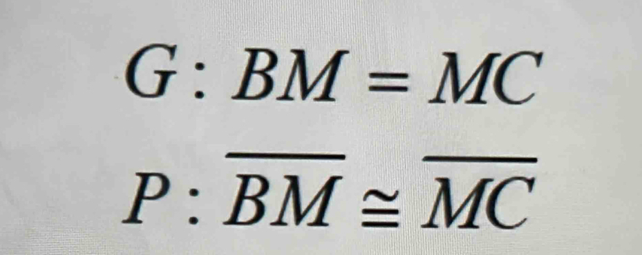 G:BM=MC
P:overline BM≌ overline MC