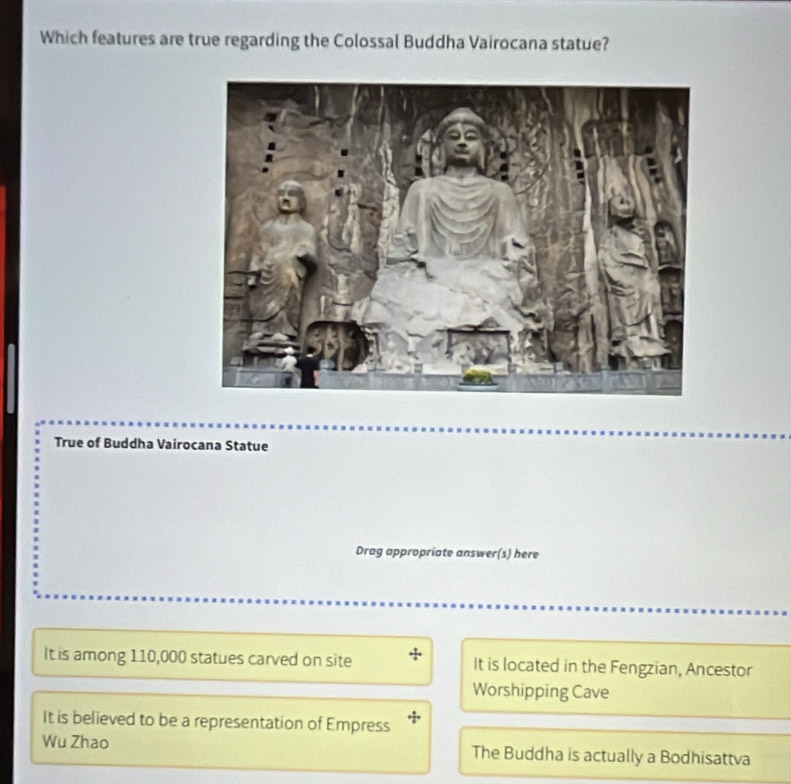 Solved: Which features are true regarding the Colossal Buddha Vairocana ...