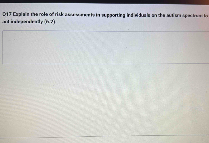 Solved: Explain the role of risk assessments in supporting individuals ...