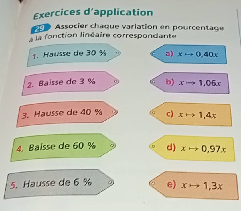 Résolu :Exercices d’application 29 Associer chaque variation en ...