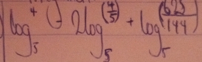 log _5^(4θ 2log _5^((frac 4)5))+log _5^(((frac 62)))144)