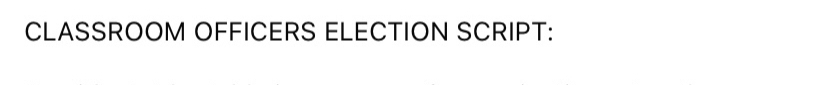 Solved: CLASSROOM OFFICERS ELECTION SCRIPT: [Others]