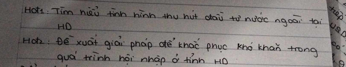 hop 
Hoti: Tim niàò finn hinn thu hut dai to noàc ngoāi tai 
HD 
Hot: Bē xuāi giāi pháp dè knao phuc Kno khan trong 
quá trinh hói nhàp o tinn Hó