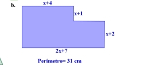 Perímetro =31cm