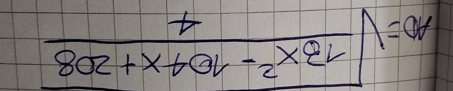 AO=sqrt(frac 13x^2-104x+208)4