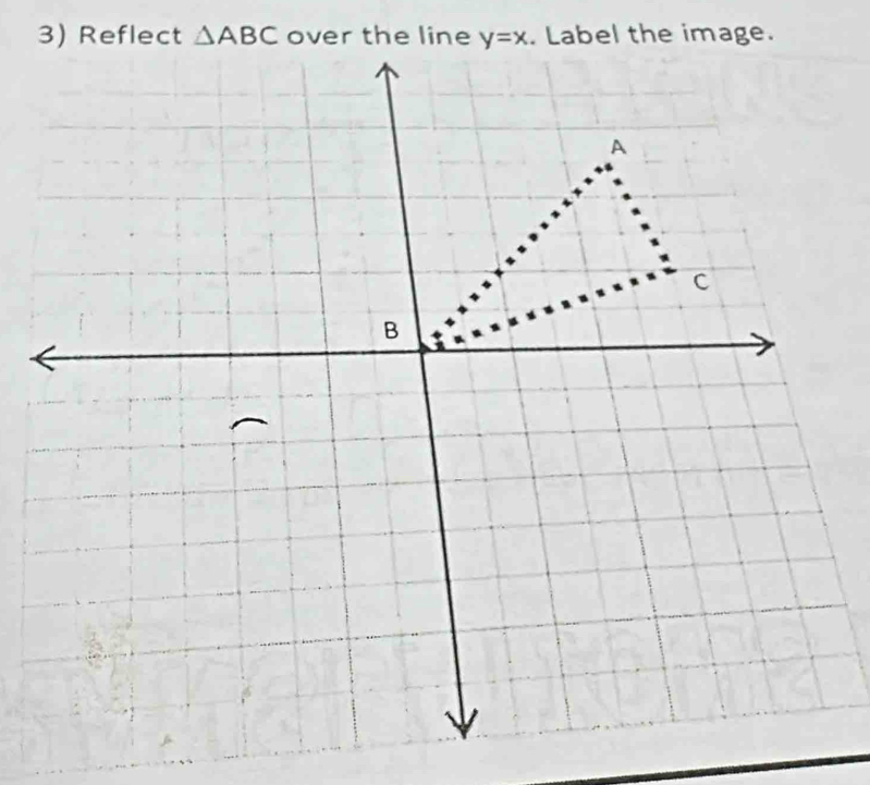 Reflect △ ABC over the line y=x. Label the image.