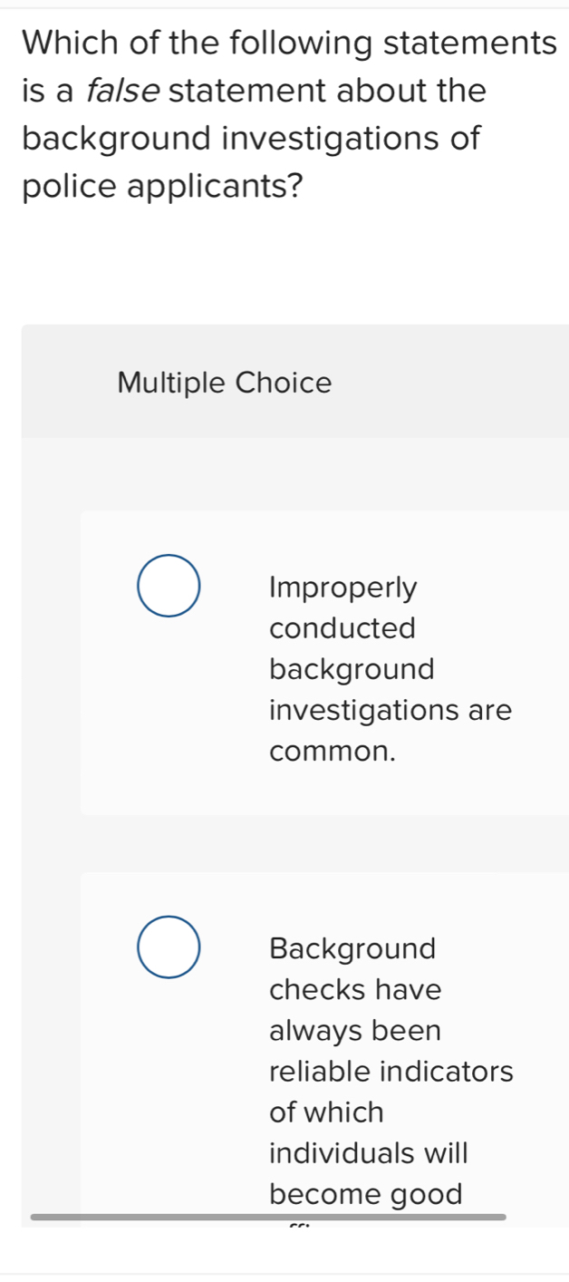 Solved: Which of the following statements is a false statement about ...