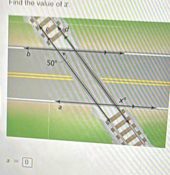 Find the value of x
x=0