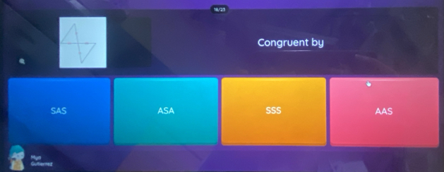 Congruent by
SAS ASA SSS AAS
lefrez