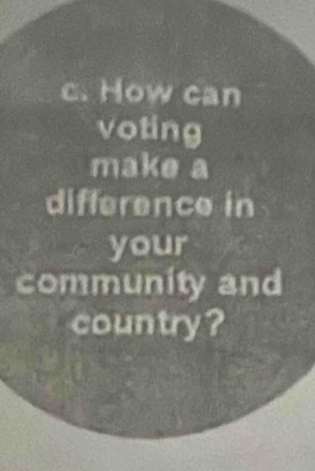 How can 
voting 
make a 
difference in 
your 
community and 
country?