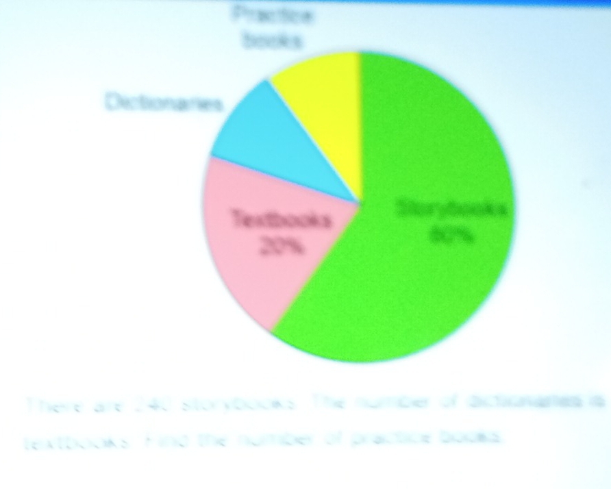 Praction 
There are 240 storybooks. The number of didiananes is 
textbooks. Find the number of practice bouks