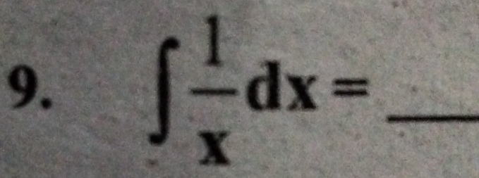 ∈t  1/x dx=