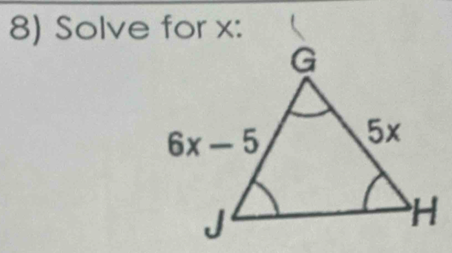 Solve for x: