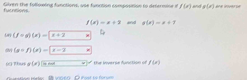 Solved: Given the following functions, use function composition to ...