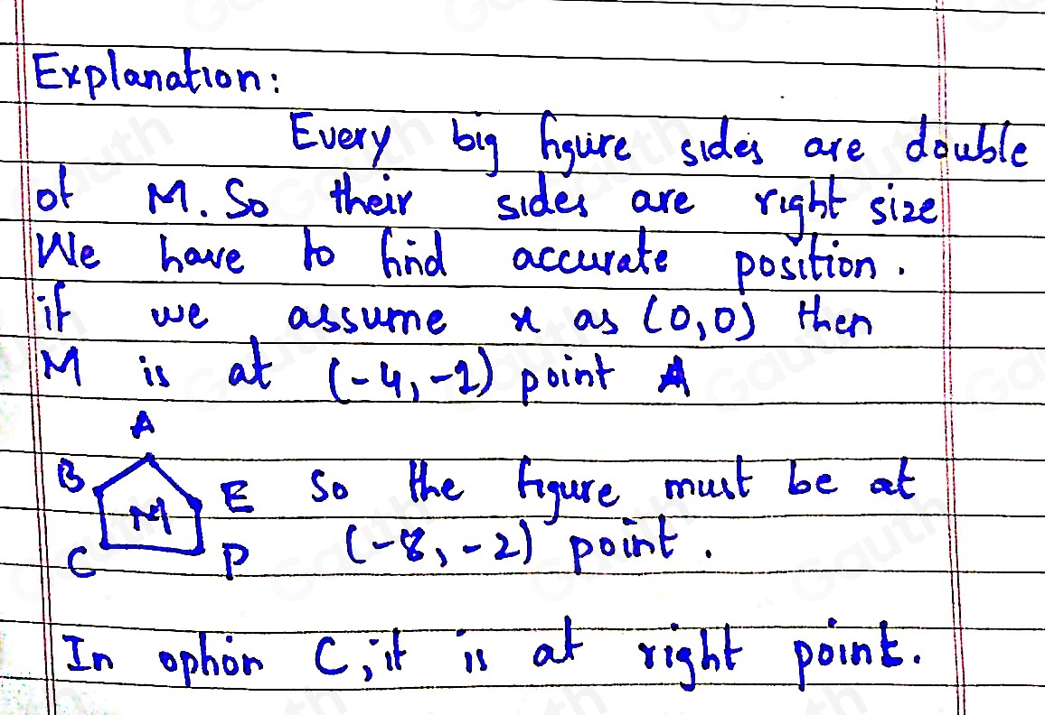 Solved: Which diagram shows an enlargement of shape M with a scale ...