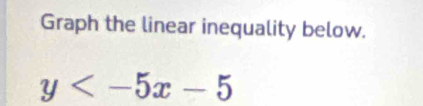 Graph the linear inequality below.
y