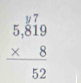 frac 5,819 * 8 hline 52endarray