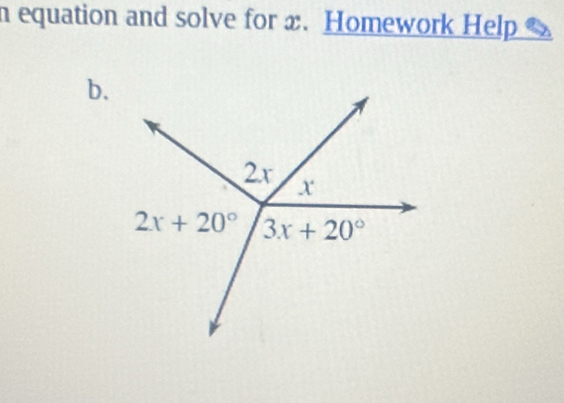 equation and solve for x. Homework Help 
b.