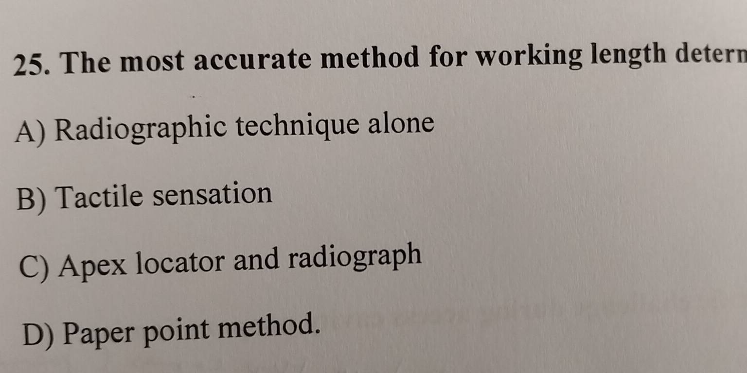 Gelöst:The most accurate method for working length detern A ...
