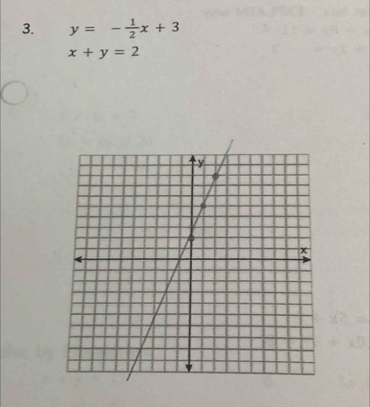 y=- 1/2 x+3
x+y=2