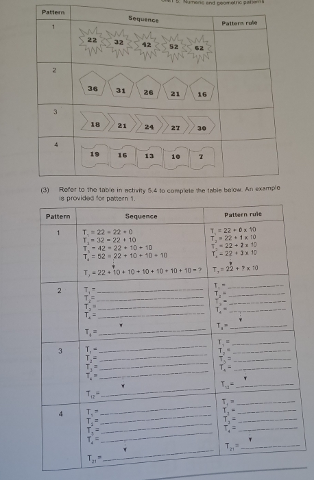 11 5. Numeric and geometric patterns