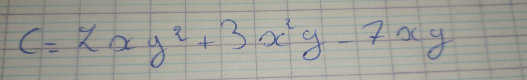 C=2xy^2+3x^2y-7xy