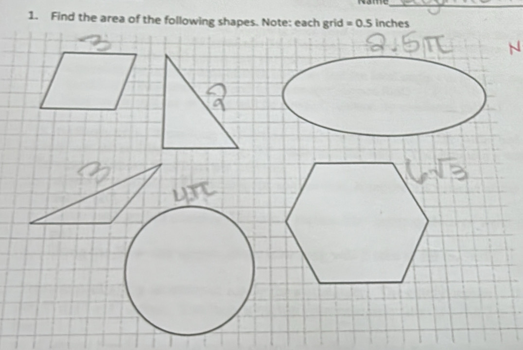 Rame_
1. Find the area of the following s