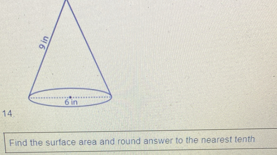 Find the surface area and round answer to the nearest tenth