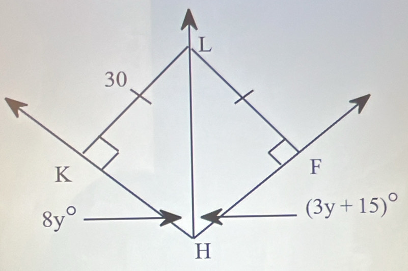 L
30
K
F
8y°
(3y+15)^circ 
H