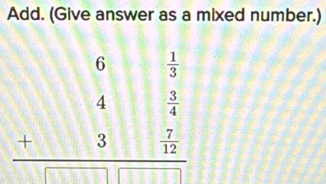 Add. (Give answer as a mixed number.)