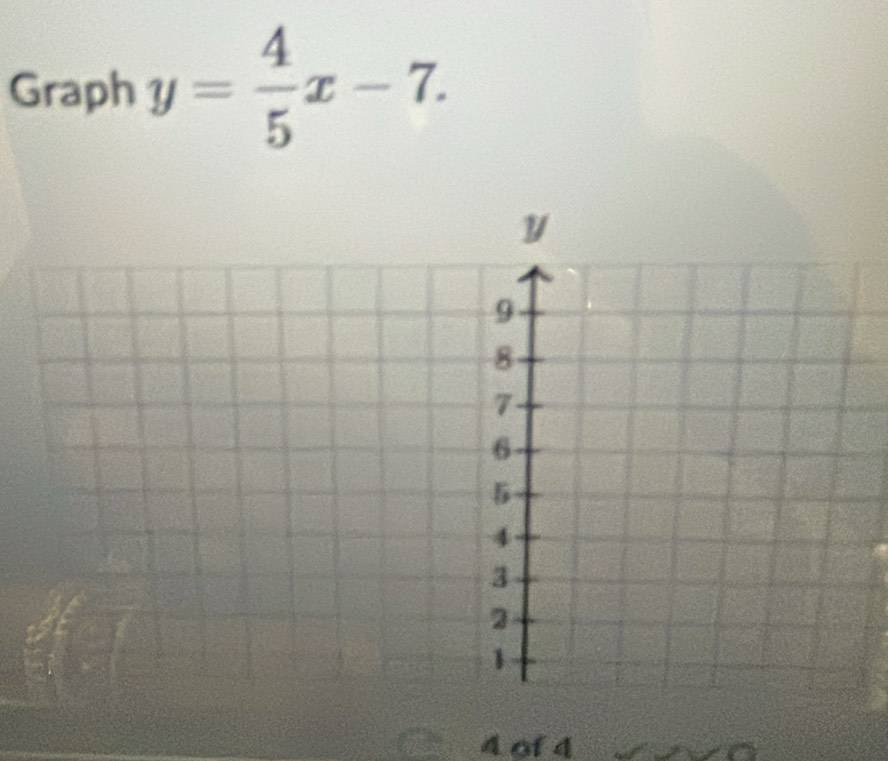 Graph y= 4/5 x-7.
4 of 4