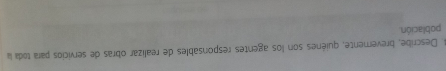 Describe, brevemente, quiénes son los agentes responsables de realizar obras de servicios para toda la 
población.