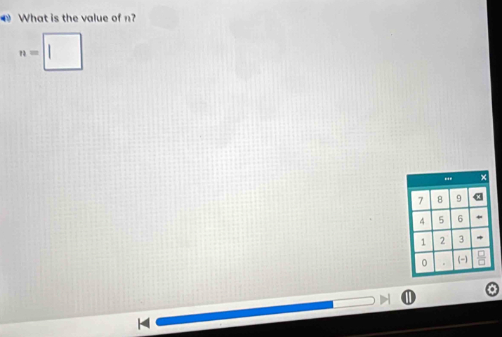 What is the value of n?
n=□