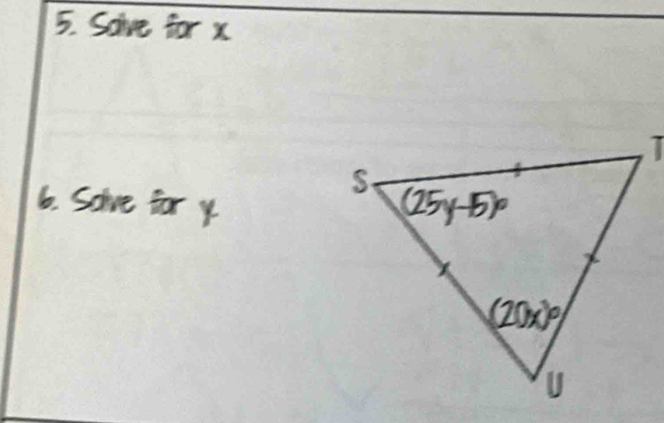 Salve for x
6. Solve for y.