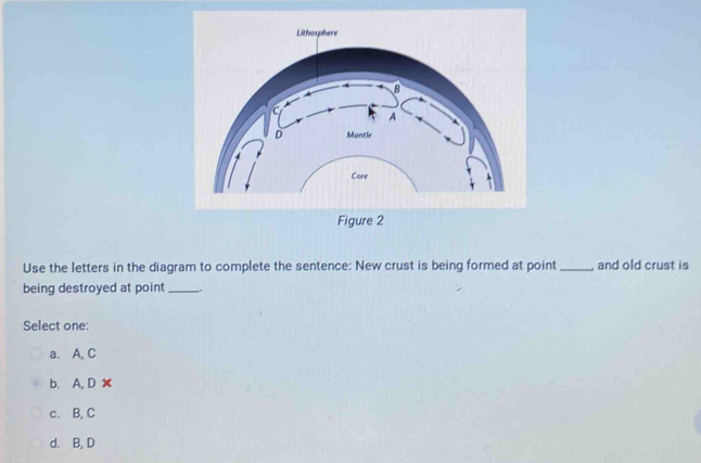 Solved: Figure 2 Use the letters in the diagram to complete the ...
